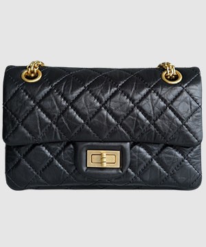 샤넬 2.55 빈티지 플랩백 블랙 금장 미니