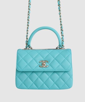 샤넬 트렌디 CC 티파니블루 미니 램스킨