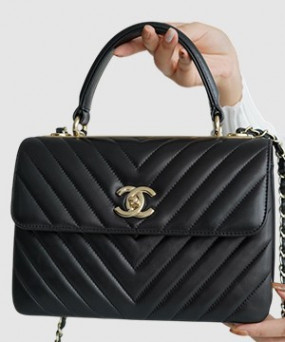 샤넬 탑핸들 트렌디 CC 블랙 스몰 램스킨