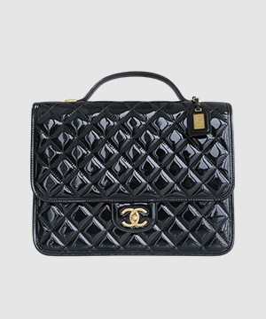 샤넬 라지 백팩 블랙 금장 유광