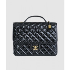 샤넬 라지 백팩 블랙 금장 유광