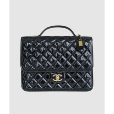 샤넬 라지 백팩 블랙 금장 유광