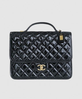 샤넬 라지 백팩 블랙 금장 유광