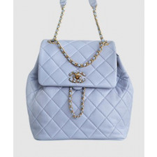 샤넬 19 백팩 샤이니 램스킨 라이트 그레이