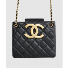 샤넬 24C 크루즈 레트로 라지 램스킨 블랙