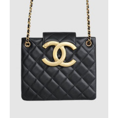 샤넬 24C 크루즈 레트로 라지 램스킨 블랙