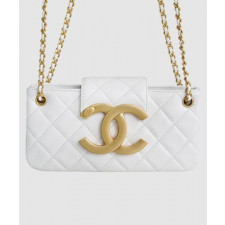 샤넬 24C 크루즈 메신저 백 라지 빅로고 화이트