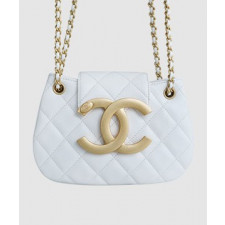 샤넬 24C 크루즈 메신저 백 스몰 빅로고 화이트