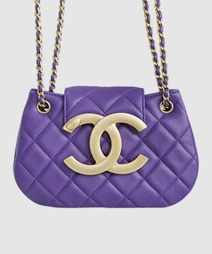 샤넬 24C 크루즈 메신저 백 스몰 빅로고 퍼플 AS4609