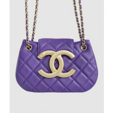 샤넬 24C 크루즈 메신저 백 스몰 빅로고 퍼플 AS4609