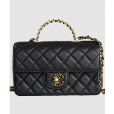 샤넬 24C 클래식 미니 탑 핸들 금장