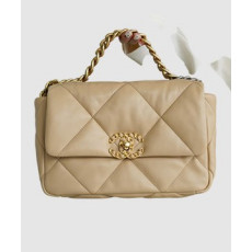 샤넬 19백 스몰 체인 램스킨 살구