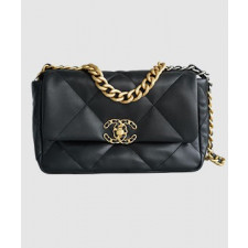 샤넬 19백 스몰 체인 램스킨 블랙