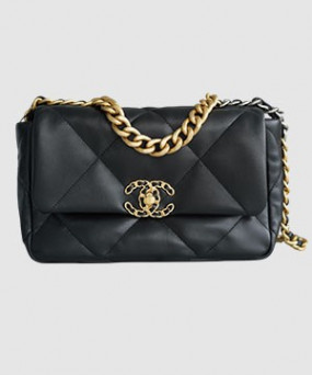 샤넬 19백 스몰 체인 램스킨 블랙