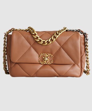 샤넬 19백 스몰 체인 램스킨 캬라멜