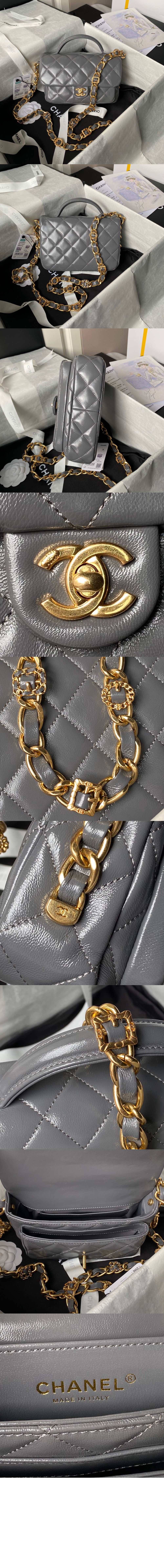 샤넬 핸들 장식의 미니 플랩백 AS4992