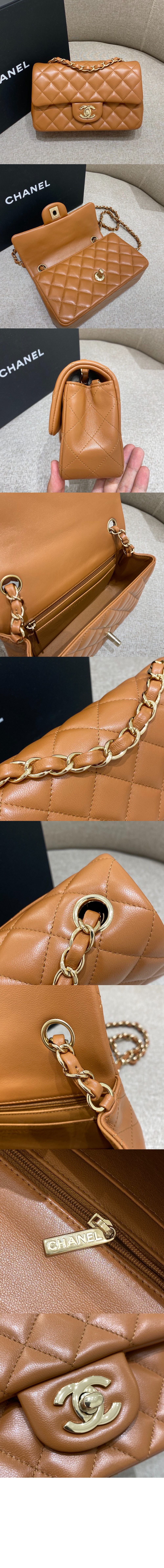 샤넬 클래식 램스킨 뉴미니 샴페인골드 A69900