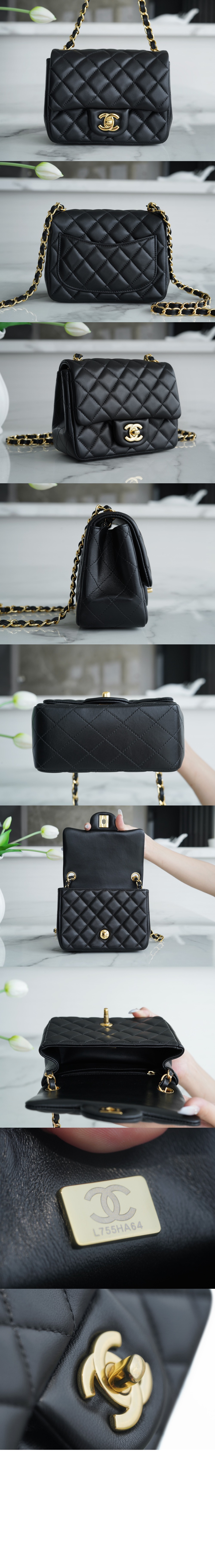 샤넬 클래식 램스킨 쁘띠삭 A35200