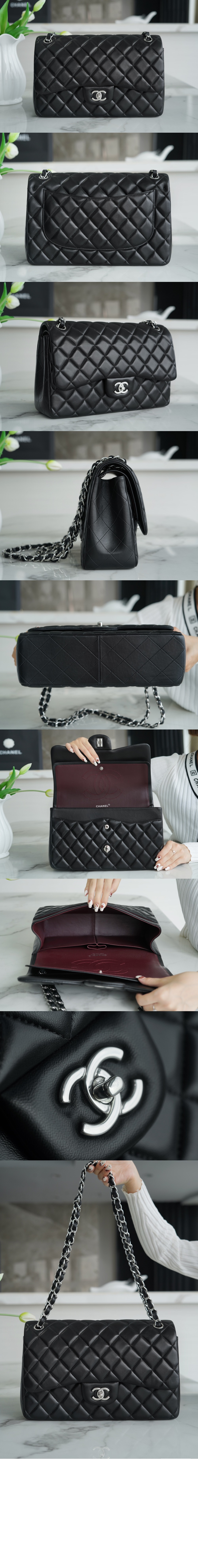 샤넬 클래식 램스킨 라지 A58600