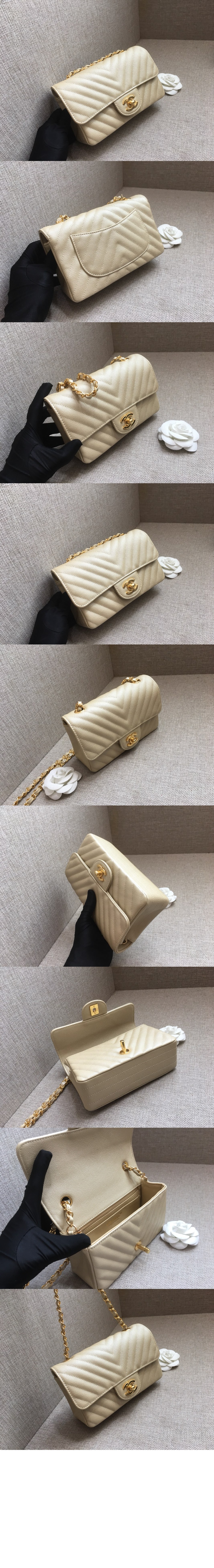 샤넬 쉐브론 클래식 캐비어 뉴미니 인기색상 A69900