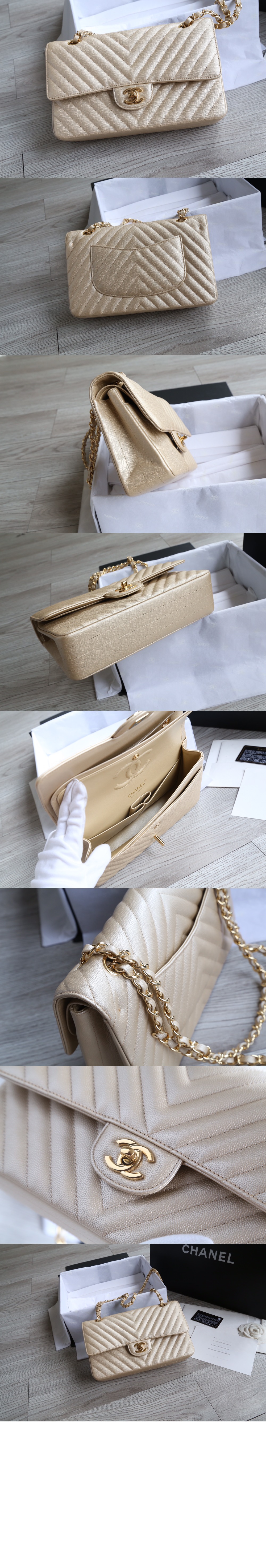 샤넬 쉐브론 클래식 캐비어 미듐 인기색상 A01112