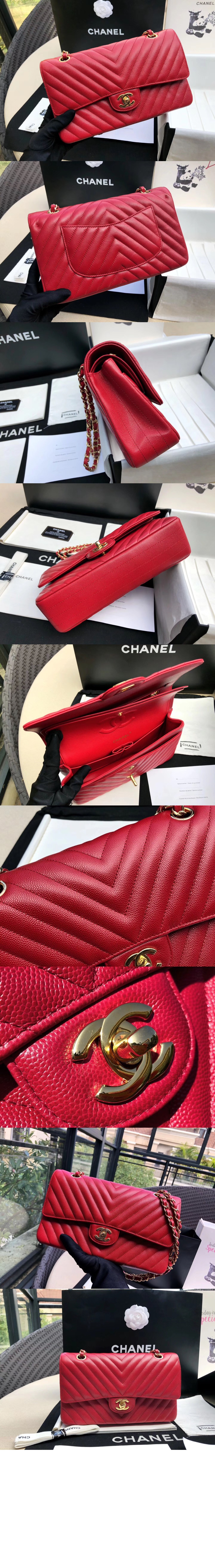 샤넬 쉐브론 클래식 캐비어 미듐 인기색상 A01112