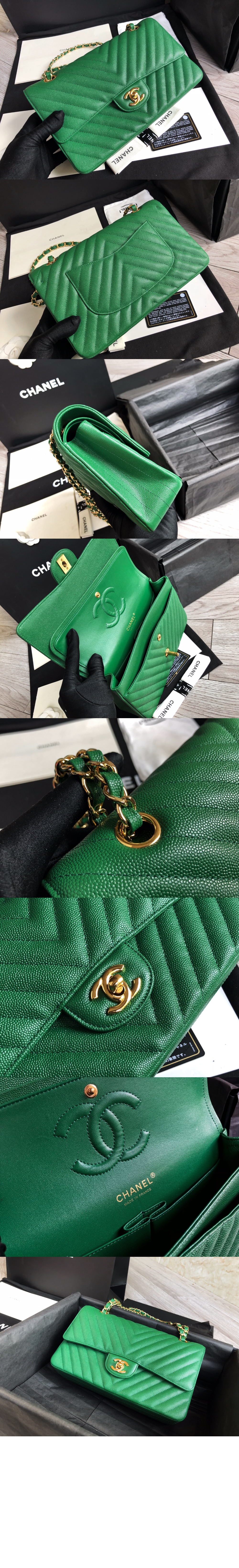 샤넬 쉐브론 클래식 캐비어 미듐 인기색상 A01112