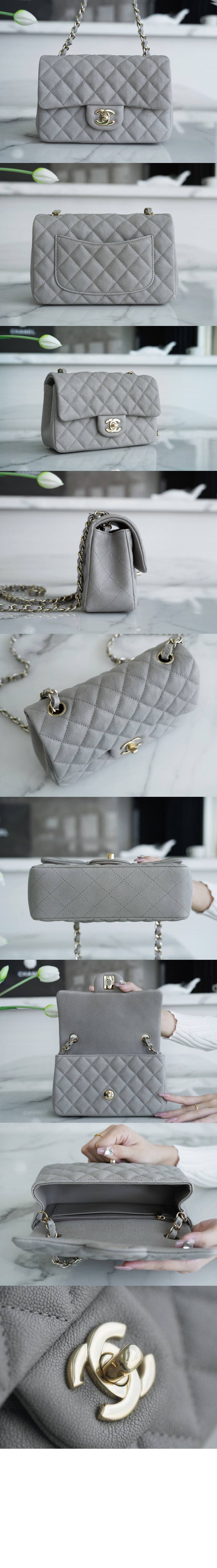 샤넬 클래식 캐비어 뉴미니 샴페인골드 A69900