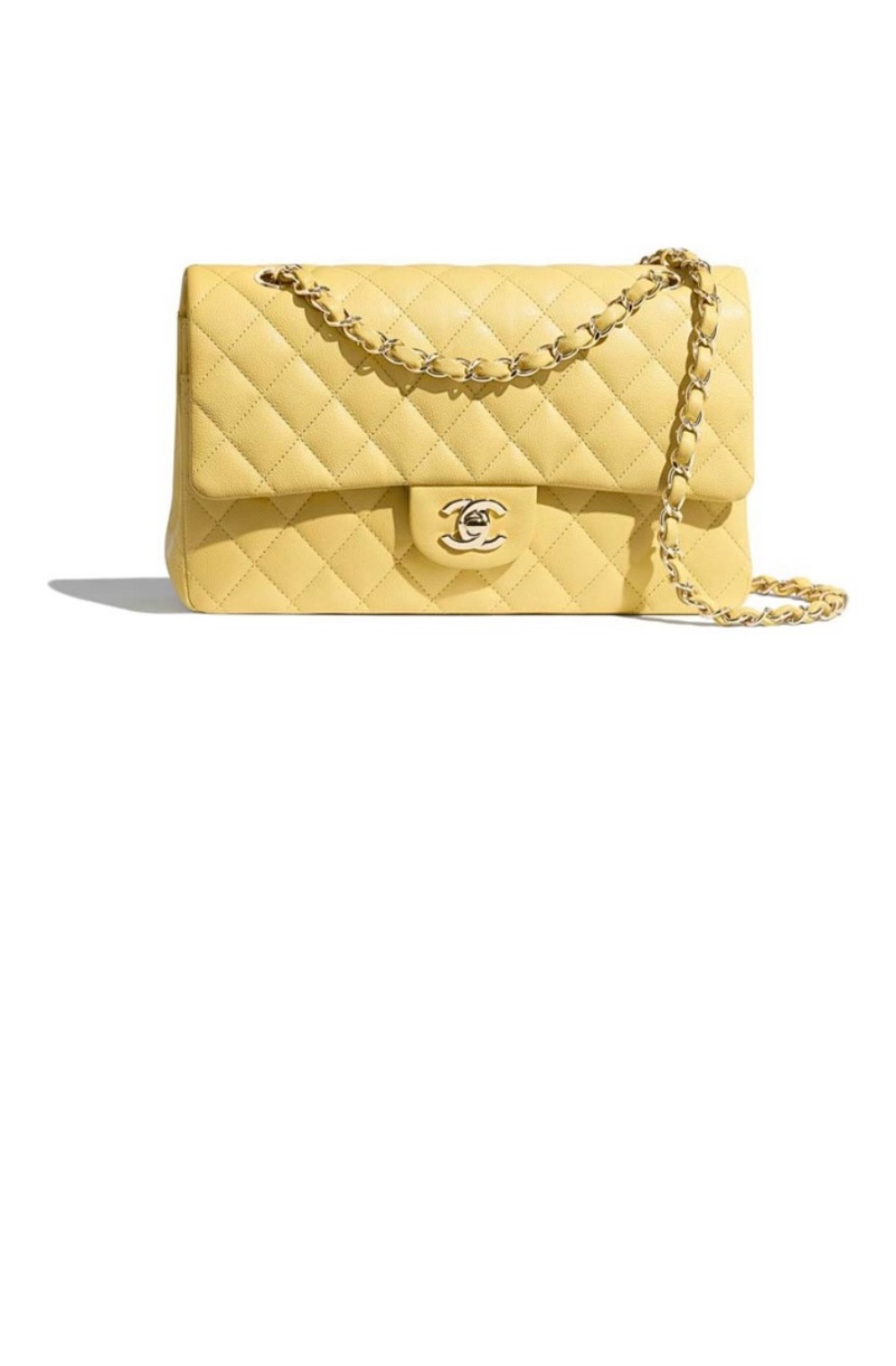 샤넬 클래식 캐비어 미듐 샴페인골드 A01112