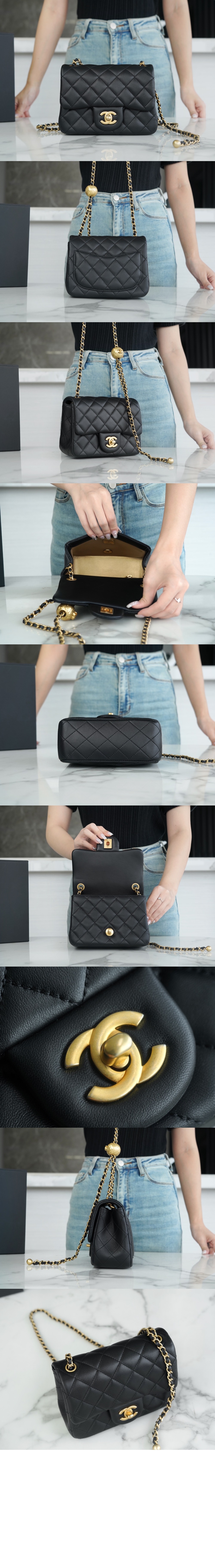 샤넬 클래식 골드볼 쁘띠삭 AS1786