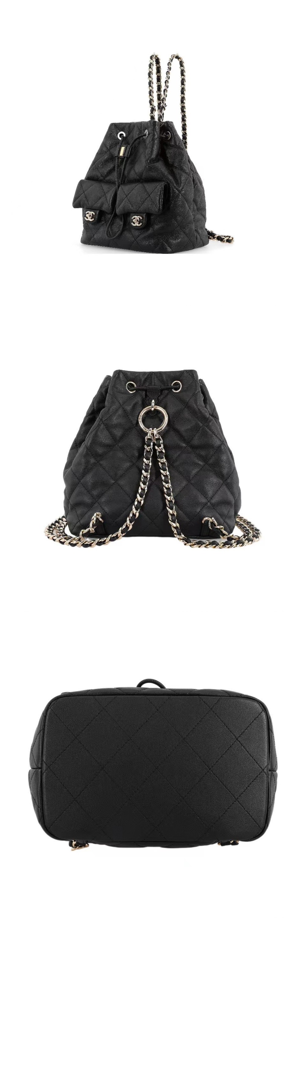 샤넬 투 포켓 드로스트링 백팩 AS4342