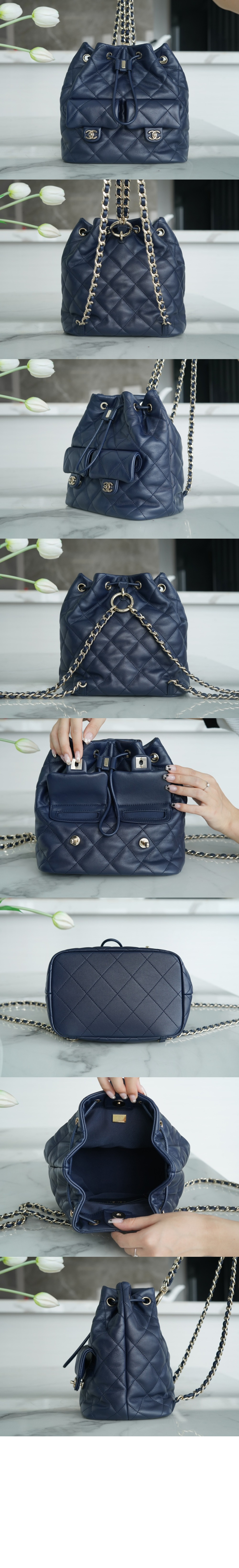 샤넬 투 포켓 드로스트링 백팩 AS4342