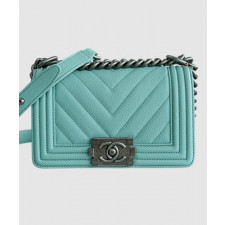 샤넬 보이백 스몰 티파니블루 은장 캐비어