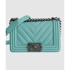 샤넬 보이백 스몰 티파니블루 은장 캐비어