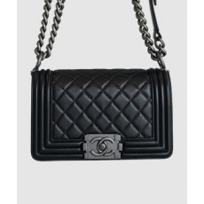 샤넬 보이백 스몰 블랙 은장 램스킨