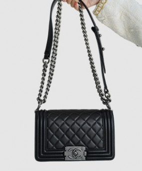 샤넬 램스킨 보이백 스몰 실버 버클