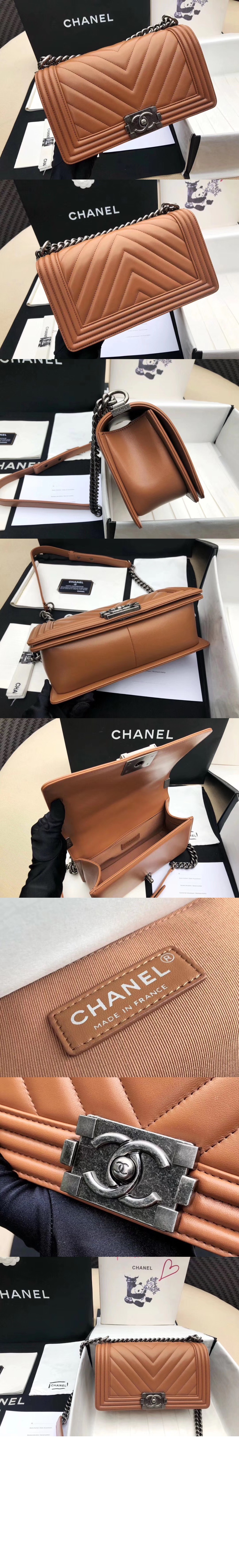 샤넬 쉐브론 보이백 램스킨 미듐 인기색상 A67086