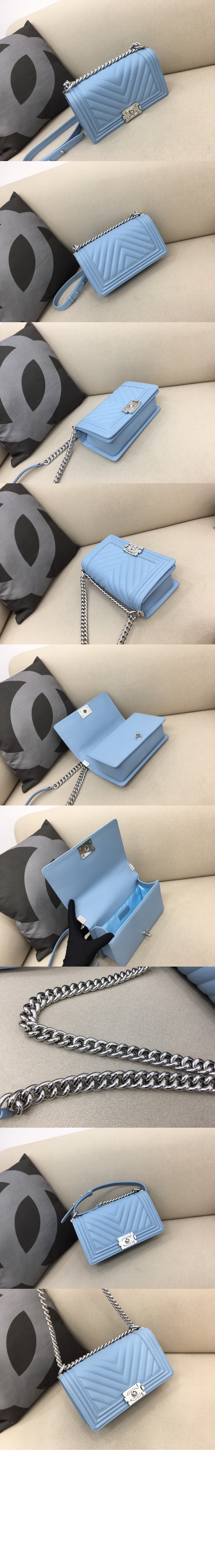 샤넬 쉐브론 보이백 램스킨 미듐 인기색상 A67086