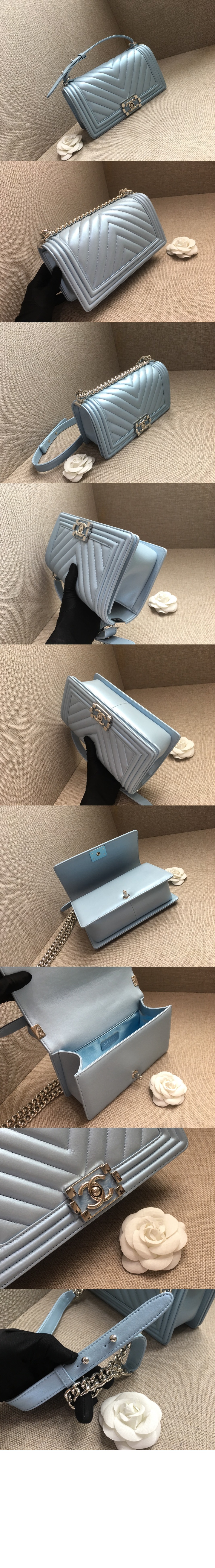 샤넬 쉐브론 보이백 램스킨 미듐 인기색상 A67086