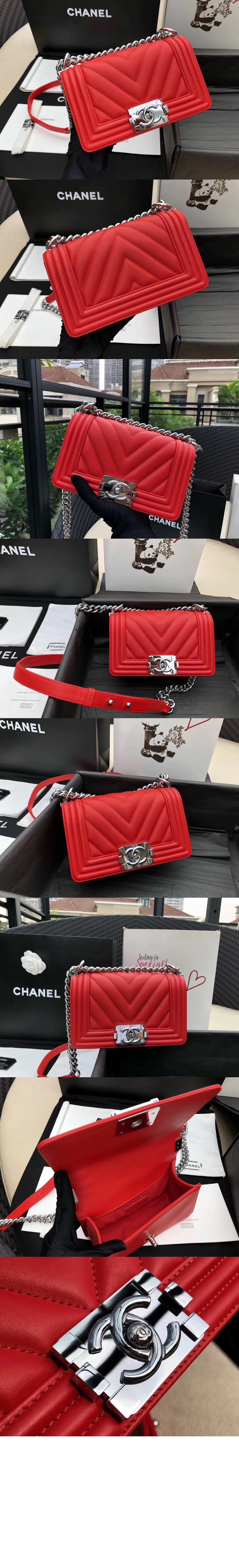 샤넬 쉐브론 보이백 램스킨 스몰 인기색상 A67085