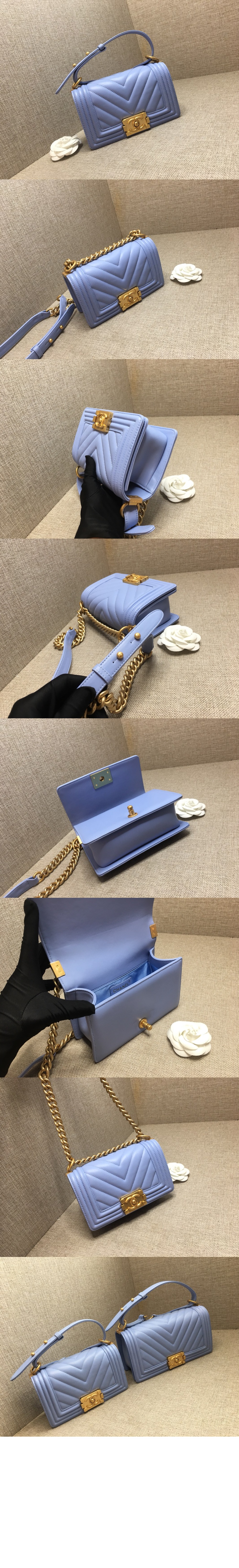 샤넬 쉐브론 보이백 램스킨 스몰 인기색상 A67085