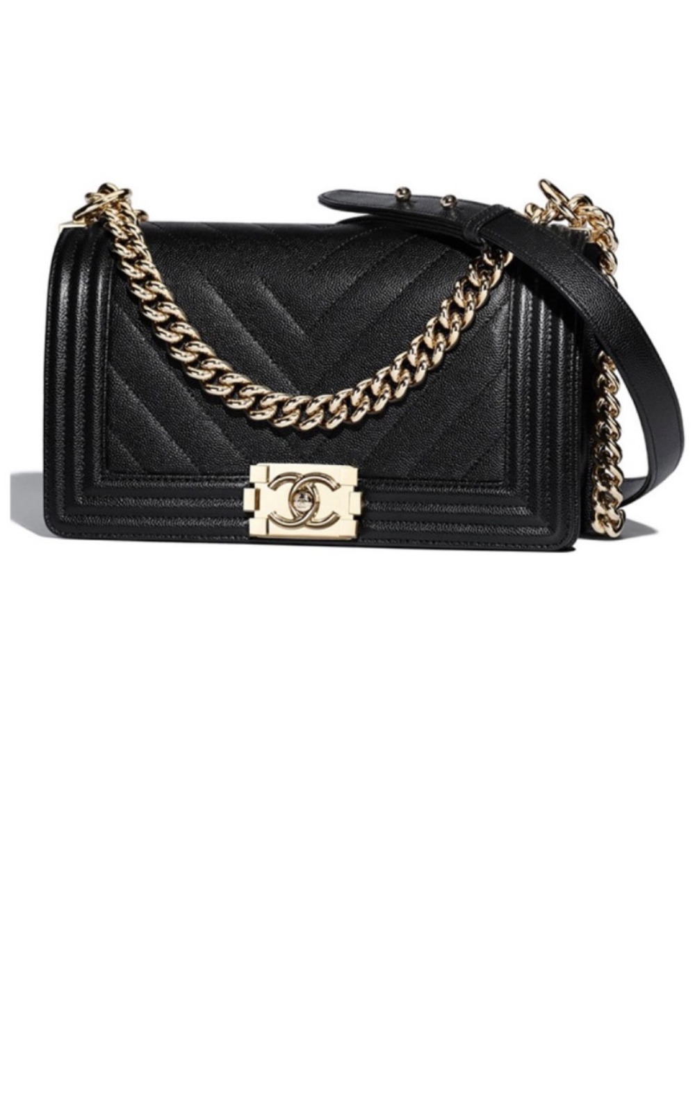 샤넬 쉐브론 보이백 캐비어 미듐 A67086