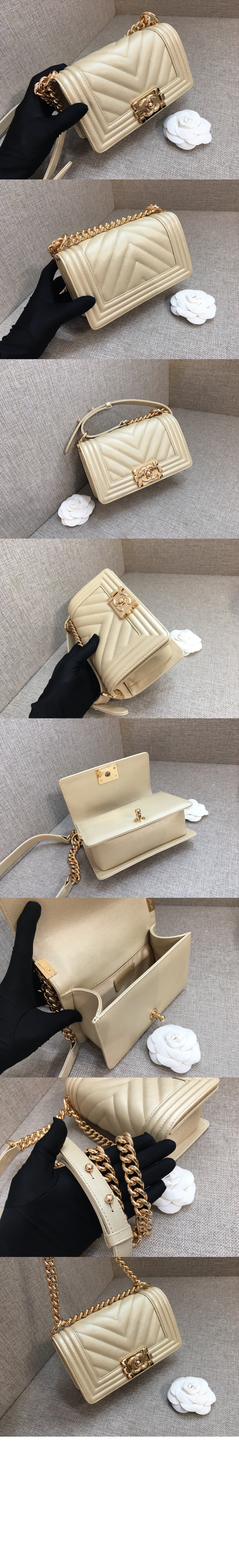 샤넬 쉐브론 보이백 캐비어 스몰 인기색상 A67085