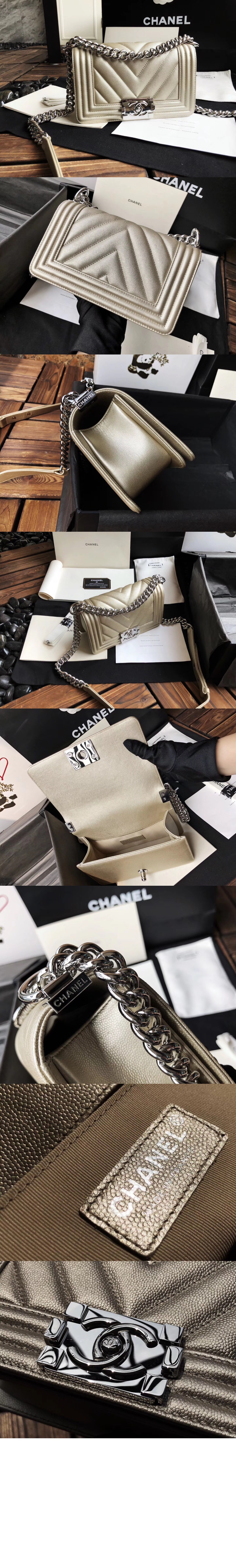 샤넬 쉐브론 보이백 캐비어 스몰 인기색상 A67085