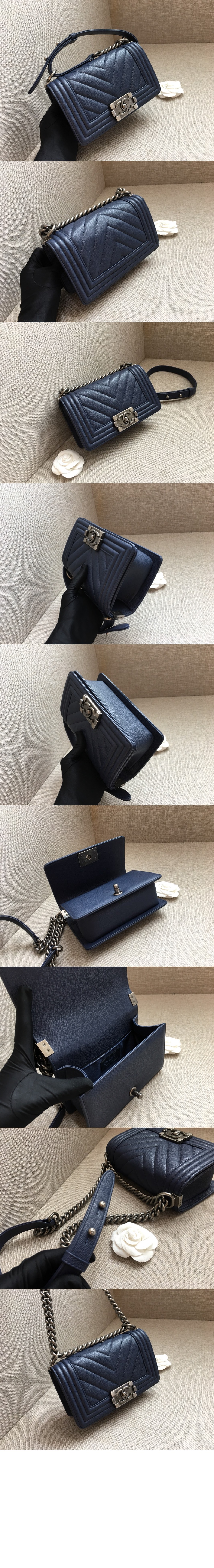 샤넬 쉐브론 보이백 캐비어 스몰 인기색상 A67085