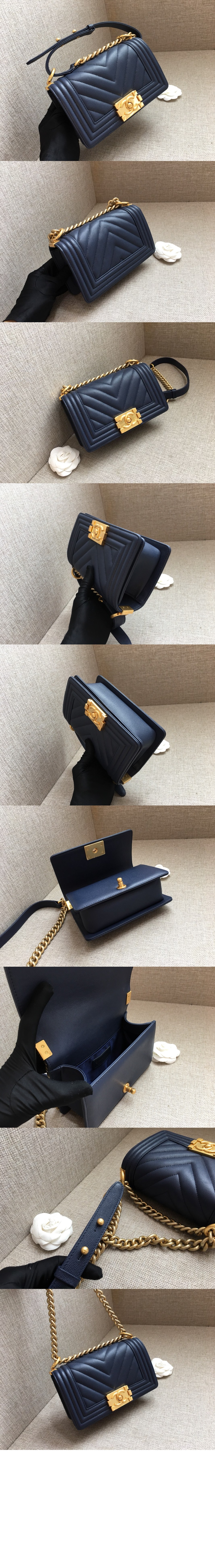 샤넬 쉐브론 보이백 캐비어 스몰 인기색상 A67085