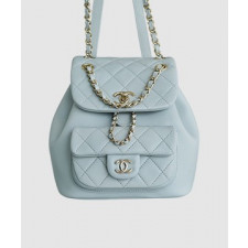 샤넬 22A 듀마 포켓 백 라이트 블루