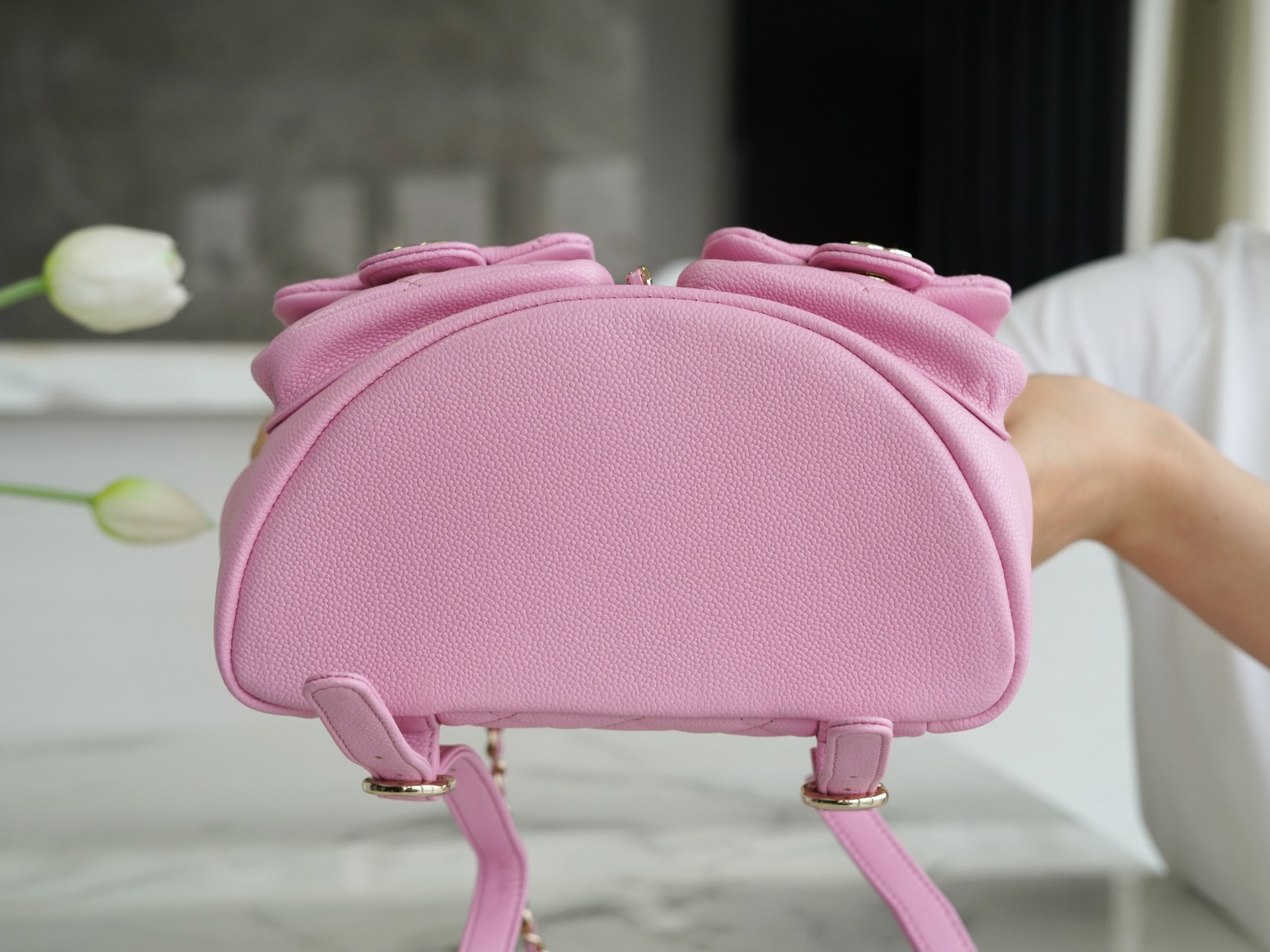 샤넬 23A 듀마 더블 포켓 백 라지 핑크