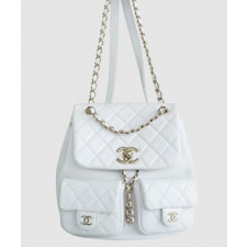 샤넬 23A 듀마 더블 포켓 백 라지 화이트