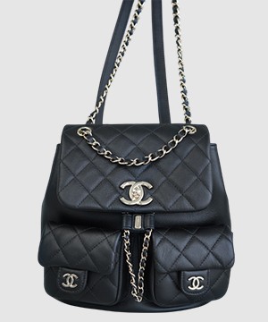 샤넬 23A 듀마 더블 포켓 백 라지 블랙